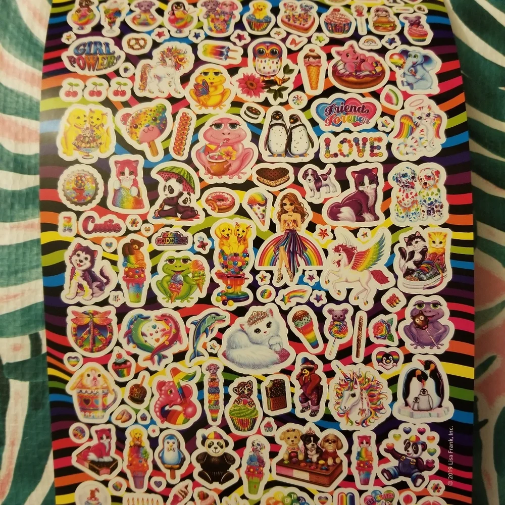 Lisa Frank Over 600 Stickers, 5 Sticker Sheets Colorful Stickers Vintage NWT
